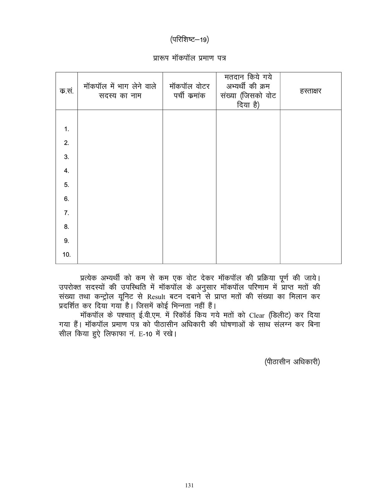 परिशिष्ट-19 खाली